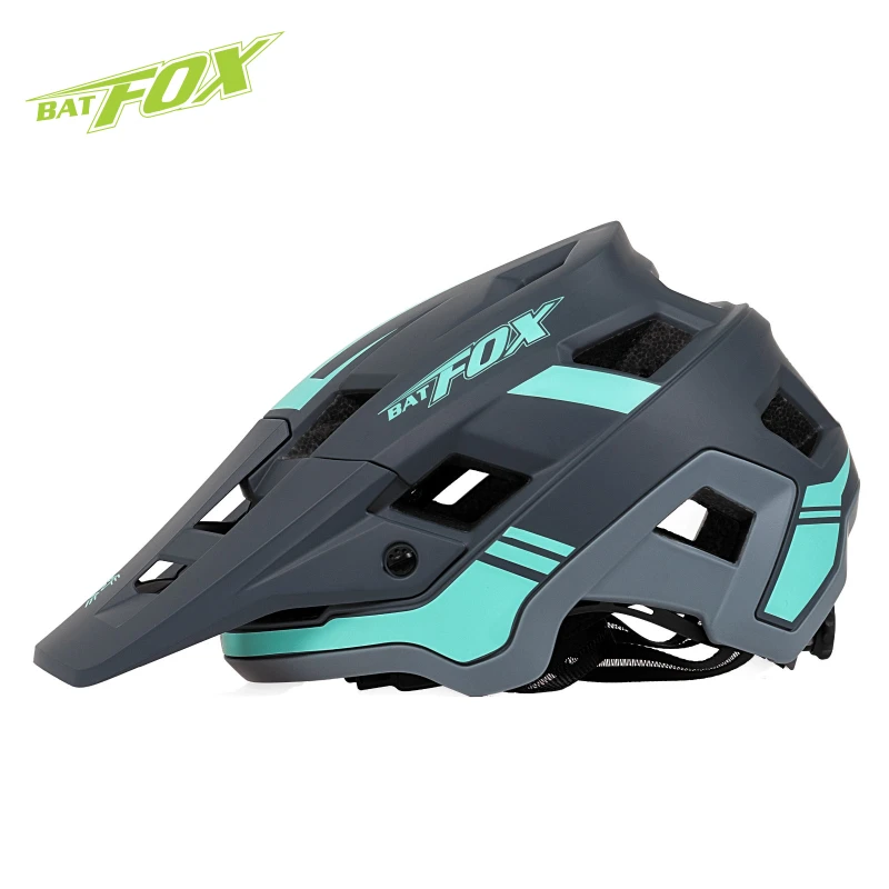 BATFOX-Casque de vélo avec visière pour homme et femme, casque de VTT, casque de cyclisme