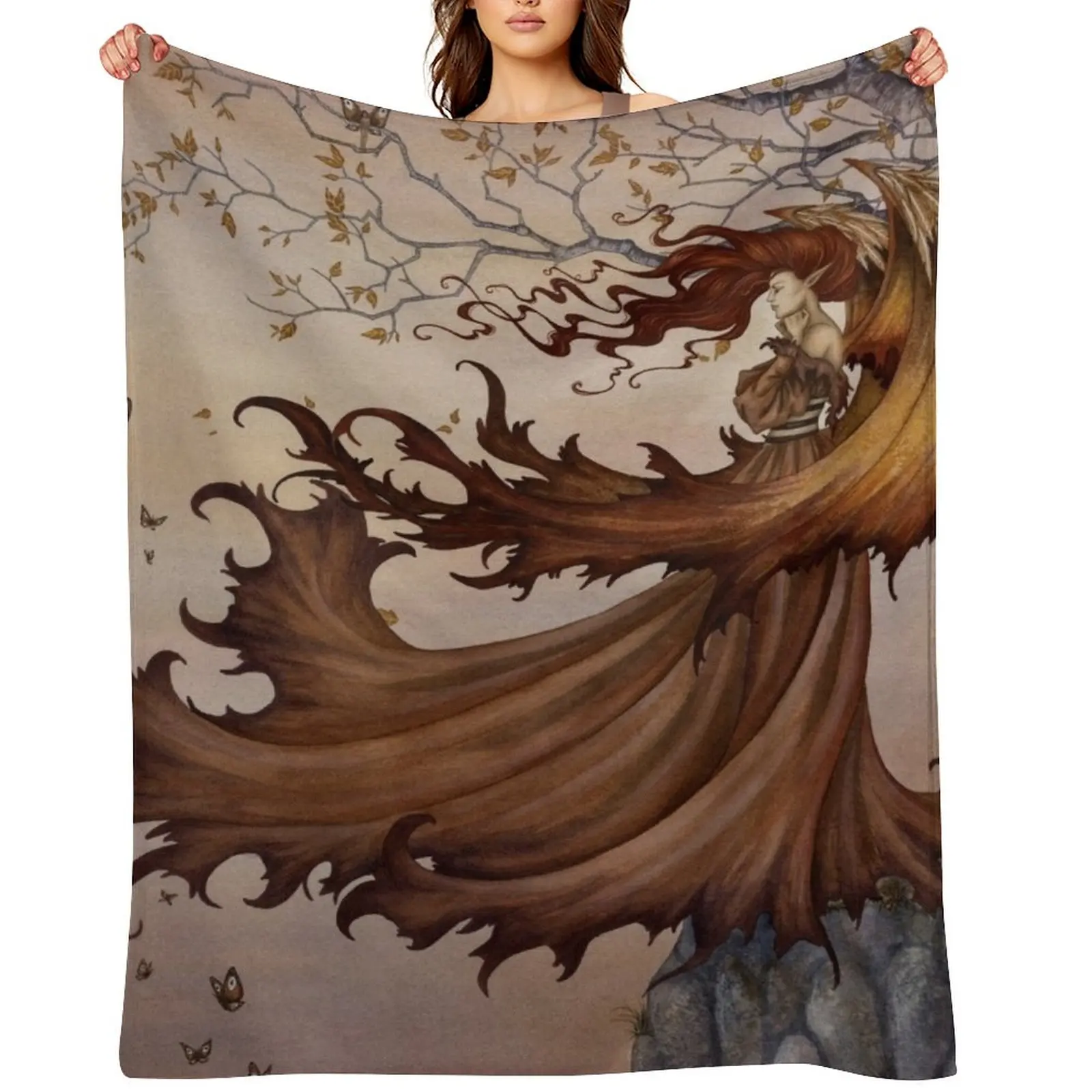 

Passage to Autumn Throw Blanket anime for winter Blankets For Sofas Large Blankets