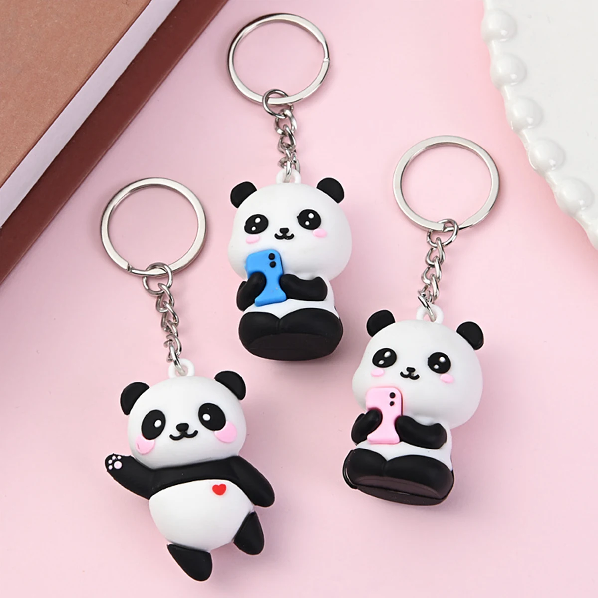 Harong Cute Panda ciondolo portachiavi moda animale portachiavi gioielli regali per bambini donna uomo amici