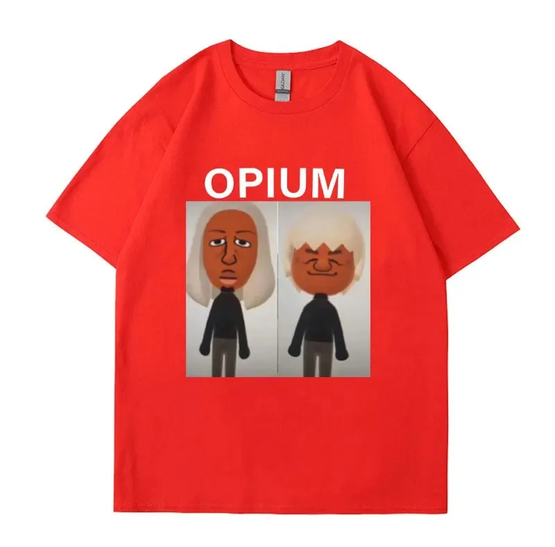 OPIUM Ken Carson Destroy Lonely T-Shirt Funny Wii Characters Meme Graphic T Shirts Men Cartoon Print T-shirt Male Oversized Tops