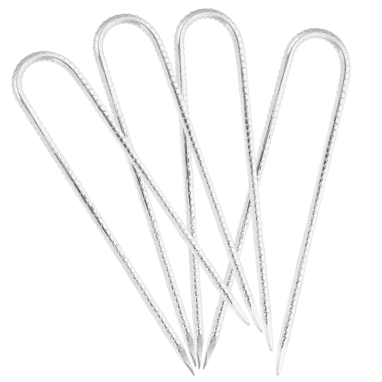 

4Pcs U-Shaped Ground Stakes Heavy Duty Gardening Lawn Fixing Landscape Fabric Tent Trampoline Anchor Kit