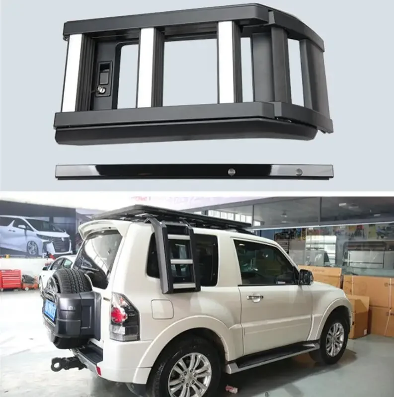 Aluminum Alloy Side Fold Ladder Back Door Tail Ladder For Mitsubishi Pajero V93 V97 2005-2019