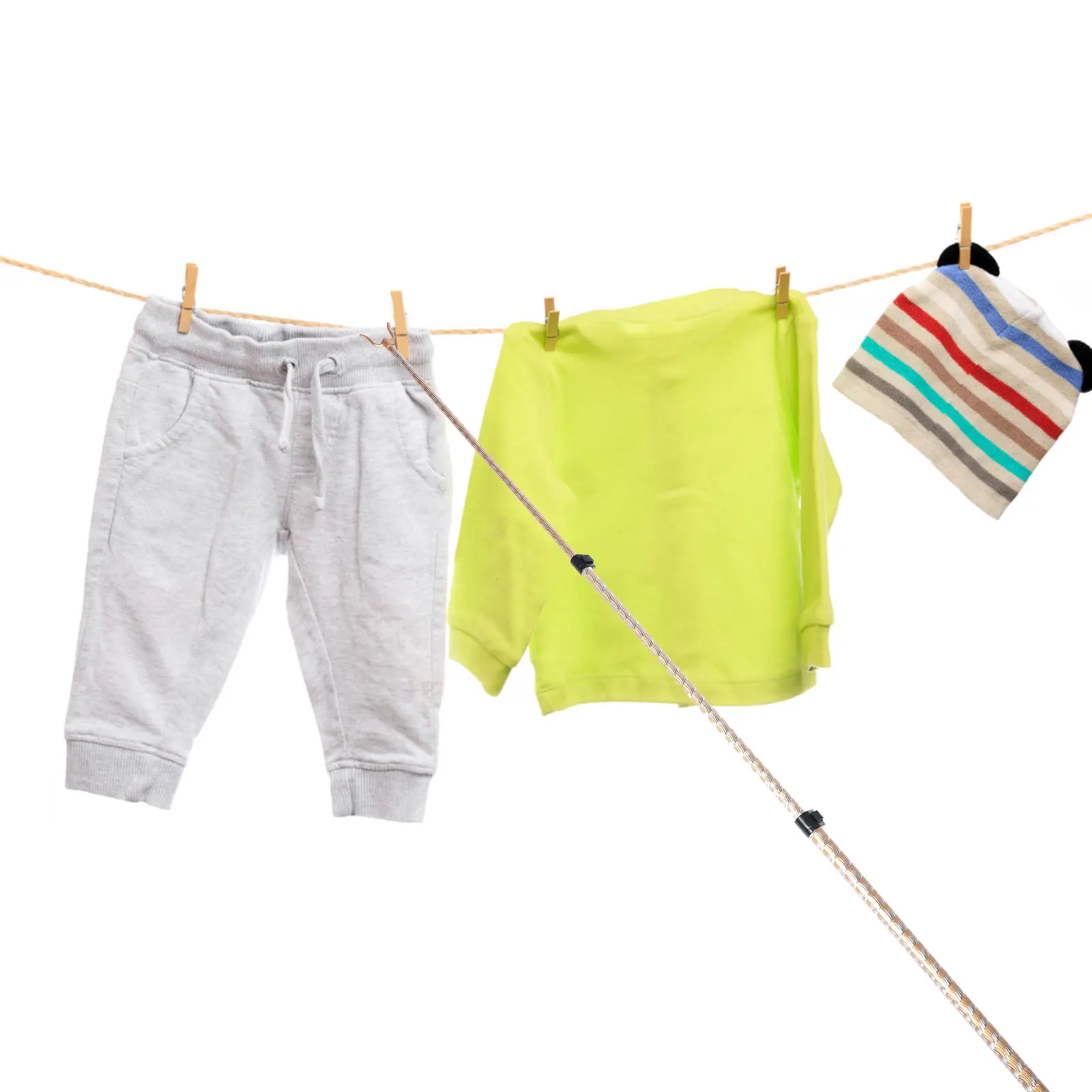 

Sturdy Retractable Clothesline Pole Adjustable Closet Hook For Balcony Household Clothes Drying Rod Alloy Telescopic Clothing