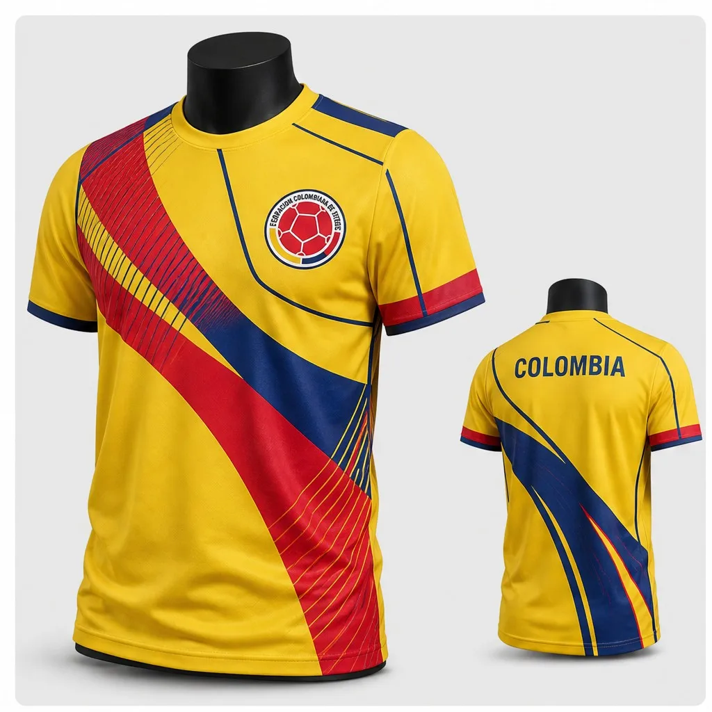 Mens Colombia Crew Neck T Shirt Dynamic Stripe Crest Graphic Short Sleeve Casual Summer Pullover Top Streetwear Fashion Top Wear