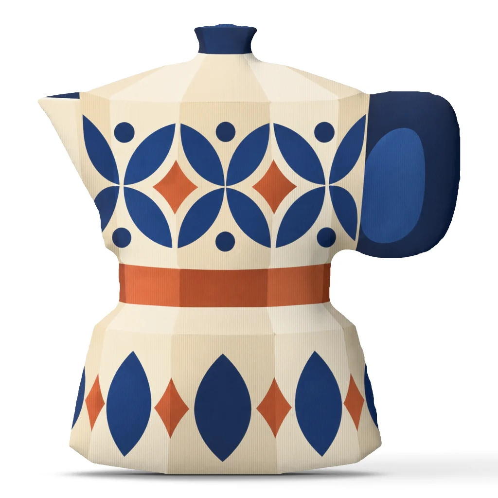 Moka Pot Shaped Throw Pillow Coffee Lover Cushion Geometric Coffee Maker Plush Stuffed Decorative Pillow for Sofa Home Decor
