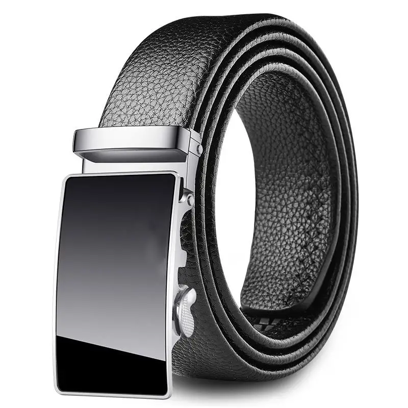 Men's Automatic Buckle Leather Belt Casual Wear-Resistant Classic Waist Belt for Business And Leisure Fashionable New Model