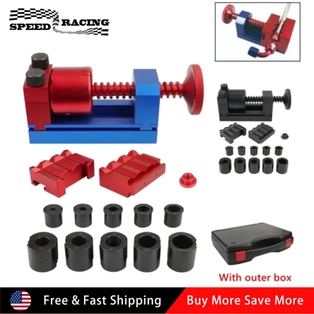 

Hose Fittings Installation Tool Kit For Assembling AN4-AN12 Connectors & Aluminum Alloy Braided Hose Fuel Cooling System