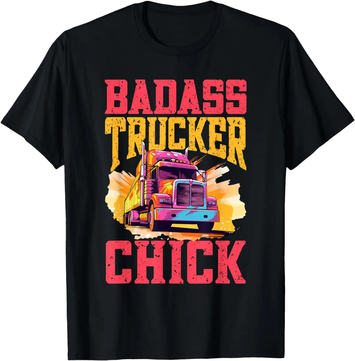 

Trucker Truck Woman - Badass trucker chick T-Shirt