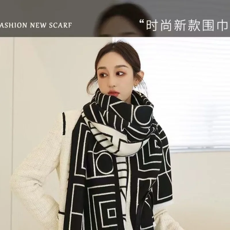 New Classic Unisex Winter Scarf Thicken Travel Shawl Keep Warm Double Sided Cashmere Like