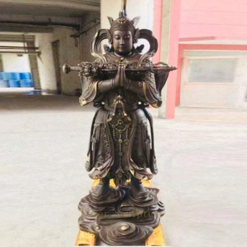 hand-carved antique bronze Buddha statue life-size standing Buddha bronze sculpture