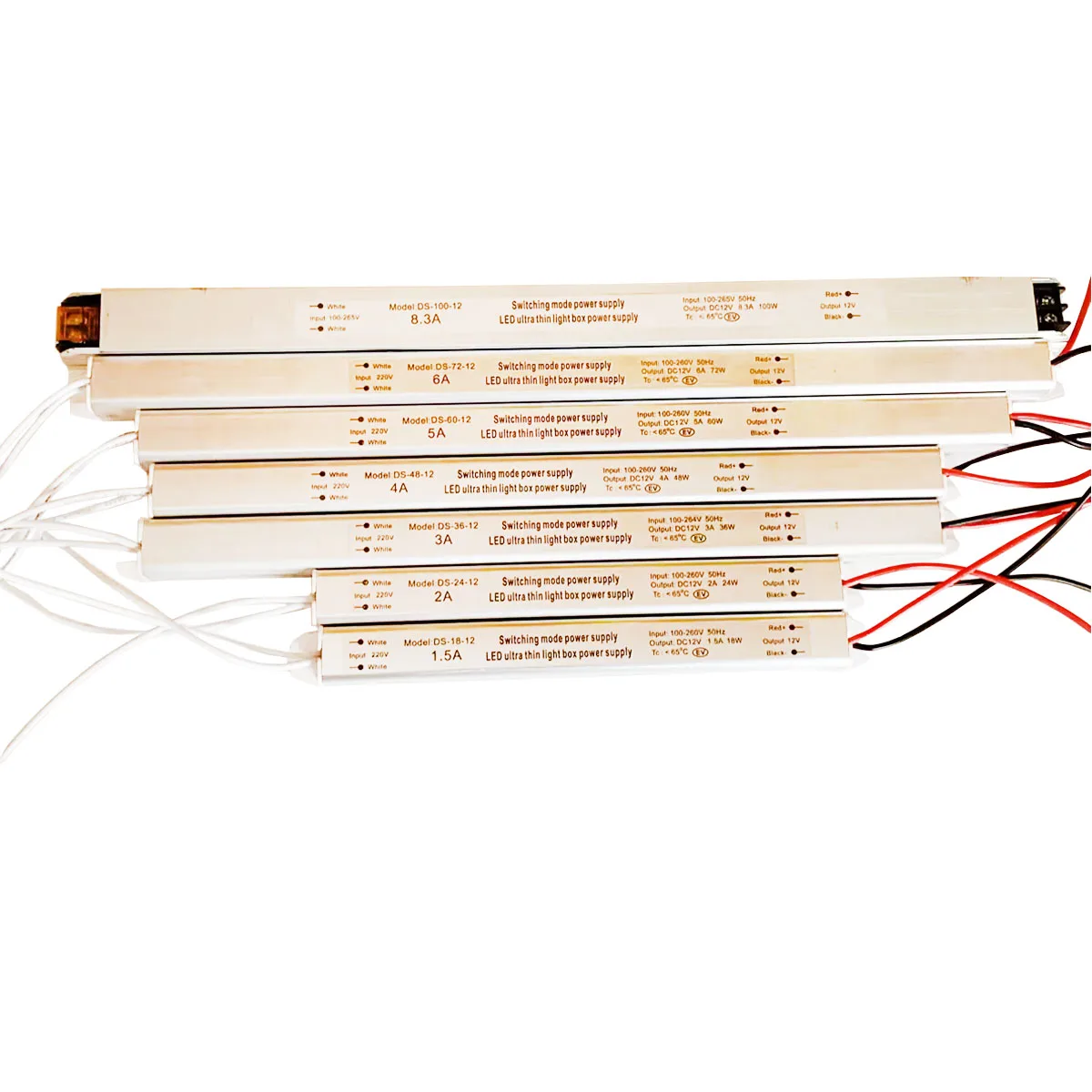 Ultracienki zasilacz impulsowy DC12V/24V 12W 24W 36W 60W 72W 100W AC 110V 220V Transformator oświetleniowy Sterownik LED
