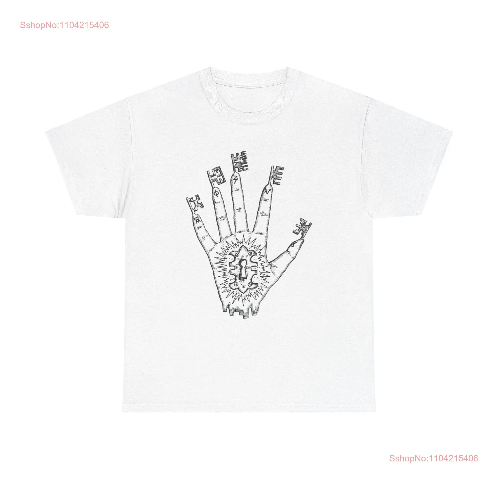 Mystic Hand Symbol T Shirt esoteric occult sign magic key line art long or short sleeves