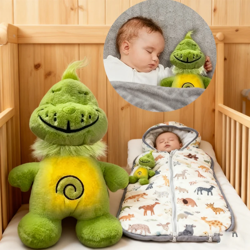 

Breathing Green Shaggy Anime Plush Doll Toy Baby Kids Soothing Music Sleeping Companion Sound and Light Kawaii Doll Toy Gift !@#