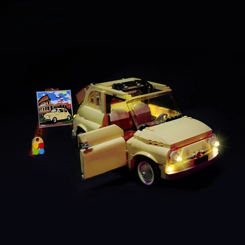 NOT Include The Model LED Light Kit for 10271 Fiat 500 Building Blocks Set Bricks Toys