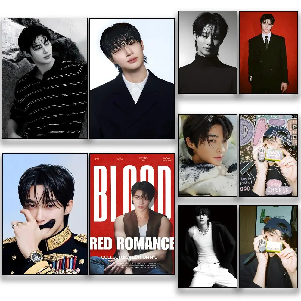 Actor B-Byeon Woo-seok Korean Star Poster HD Removable Wall Art Gift Bedroom Lounge Dorm Office Gaming Cafe Bars