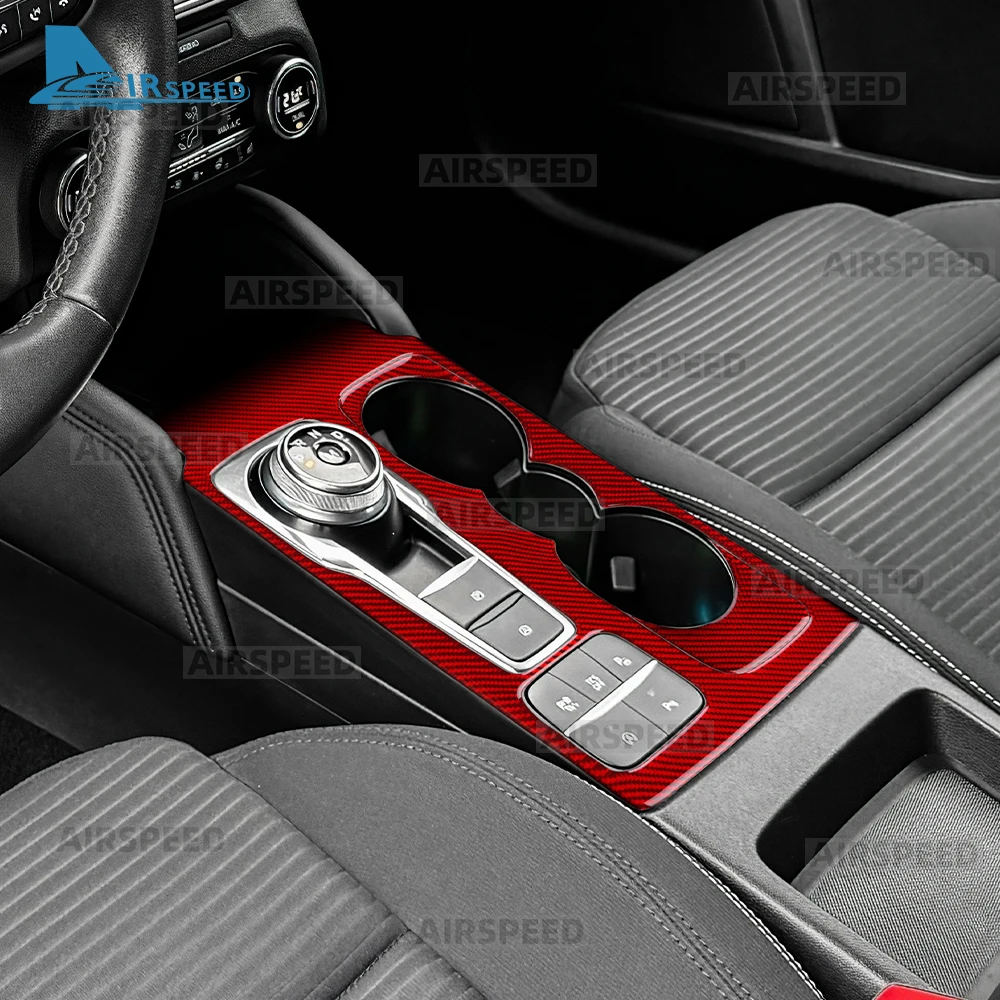 ملصق من ألياف الكربون الناعمة الحقيقية لسيارة Ford Focus MK4/Focus ST 2019 2020 2021 2022 2023 2024 2025 LHD RHD لوحة إطار ناقل حركة السيارة #2