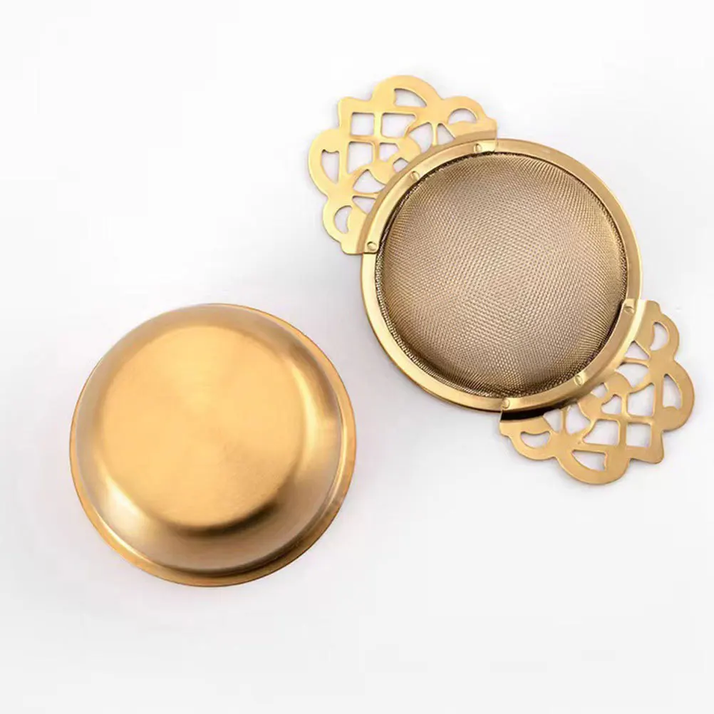 

1Set Metal Tea Strainer Fine Mesh Loose Leaf Tea Infuser Filter Drip Bowl Petal Handle Compatible for Teapots Cups
