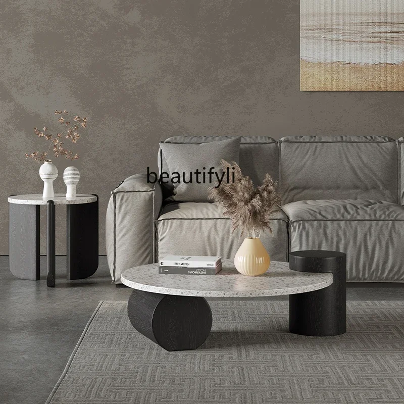 

ss K178 Terrazzo household coffee table round living room, small table