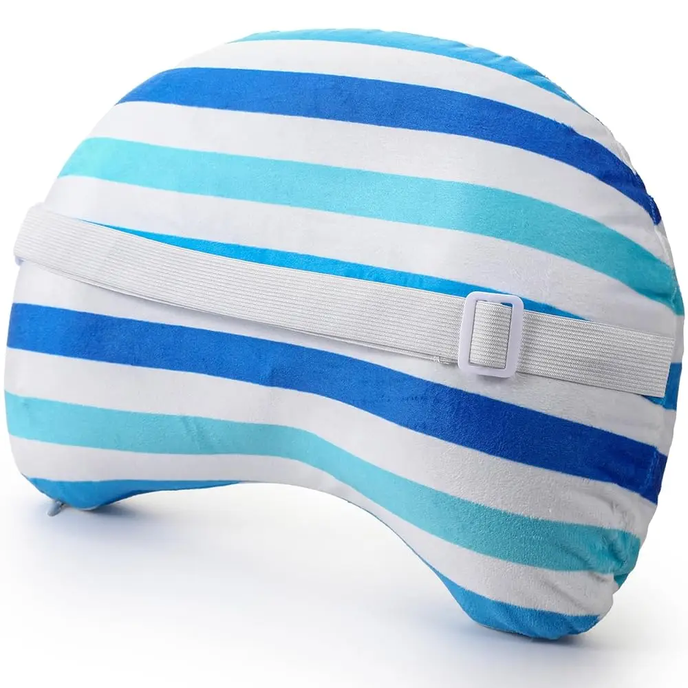 

Надувная пляжная подушка 17x10 дюймов со съемным чехлом, полосатая подушка для пляжного кресла и походов с ремнем для летних песчаных пляжей и бассейнов