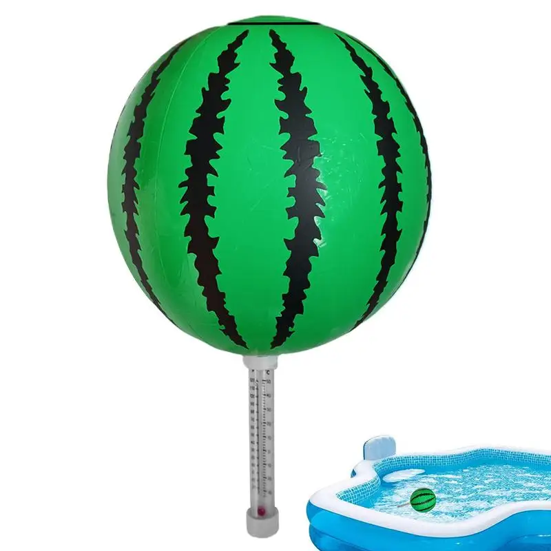 

Датчик температуры бассейна, модель арбуза из ПВХ, измеритель температуры для плавания в помещении, плавающий датчик температуры для бассейна, легко читаемый, аксессуары для бассейна