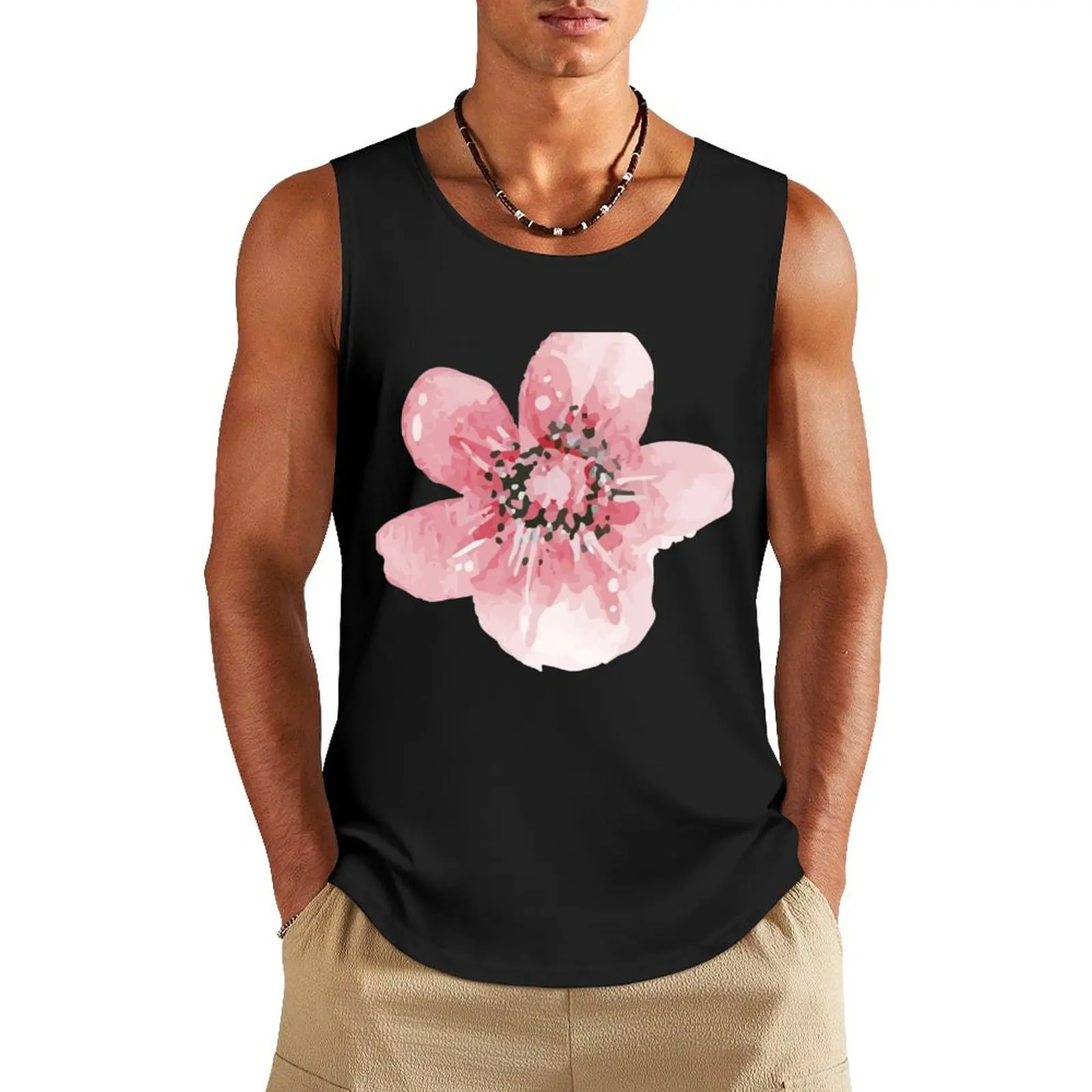 

Sakura cherry blossom Tank Top man sexycostume Men's summer t-shirt T-shirts men Male clothes