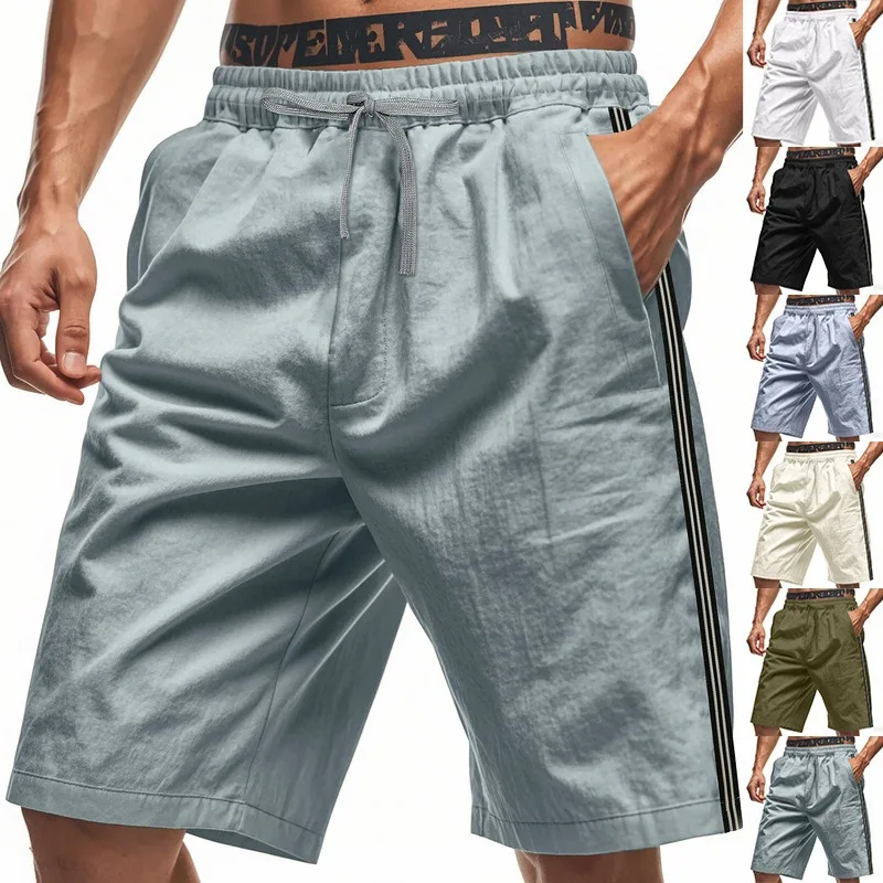 

Новая мужская одежда, повседневные пляжные спортивные шорты, свободные тонкие 5-дюймовые летние стильные шорты средней длины до колена