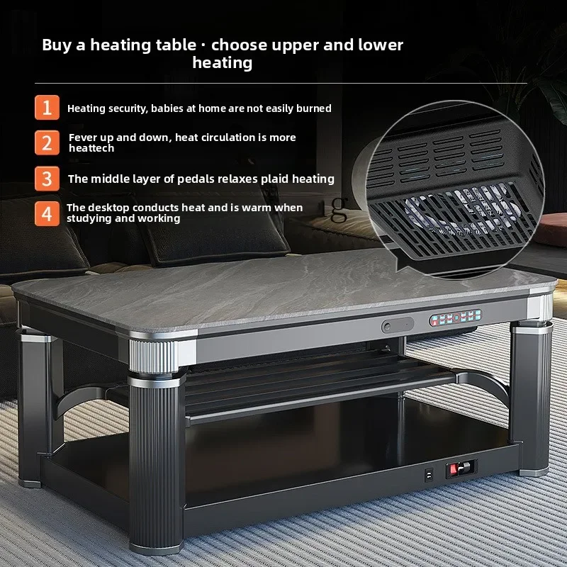 electric heating table lifting and lowering roasting fire tea table integrated household living room  new heating table