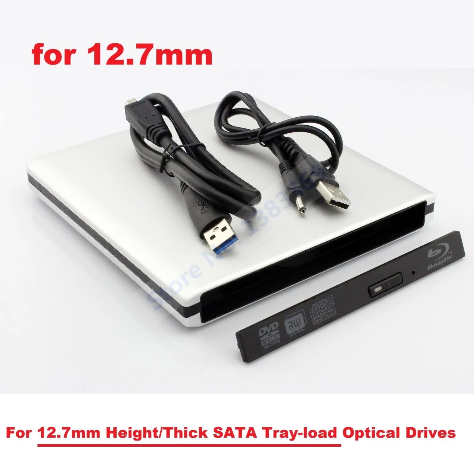 NIGUDEYANG External USB 3.0 Slim SATA Enclosure Caddy Case for Laptop CD/DVD Optical Drive 12.7mm SATA DVD ODD