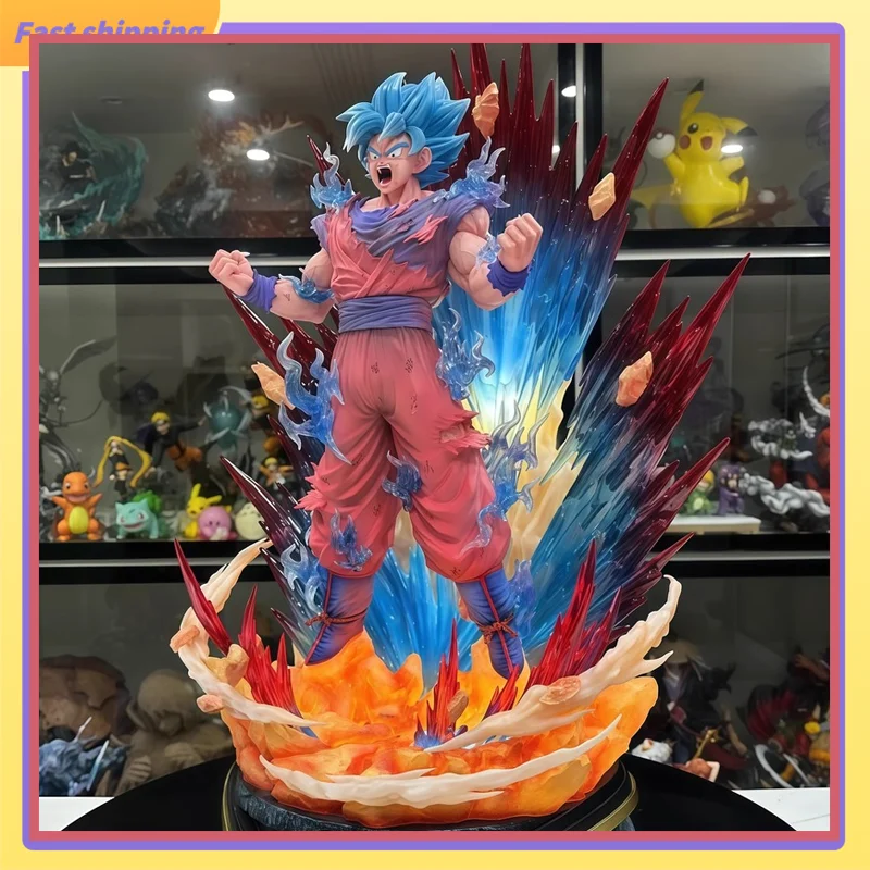 

Dragon Ball 45cm Super Blue Realm King Fist Goku Gk Handheld Trendy Play Model Ornament Toy Festival Gift