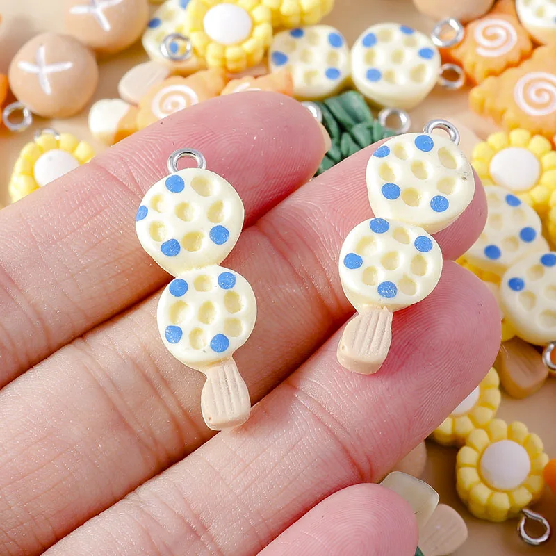 Zufällige Mischung 10/20 Stück Bunte Harz-Anhänger Niedliche Imitation Tier- Obst- und Lebensmittelserie Anhänger für DIY Schmuckherstellung Zubehör – Detail 25