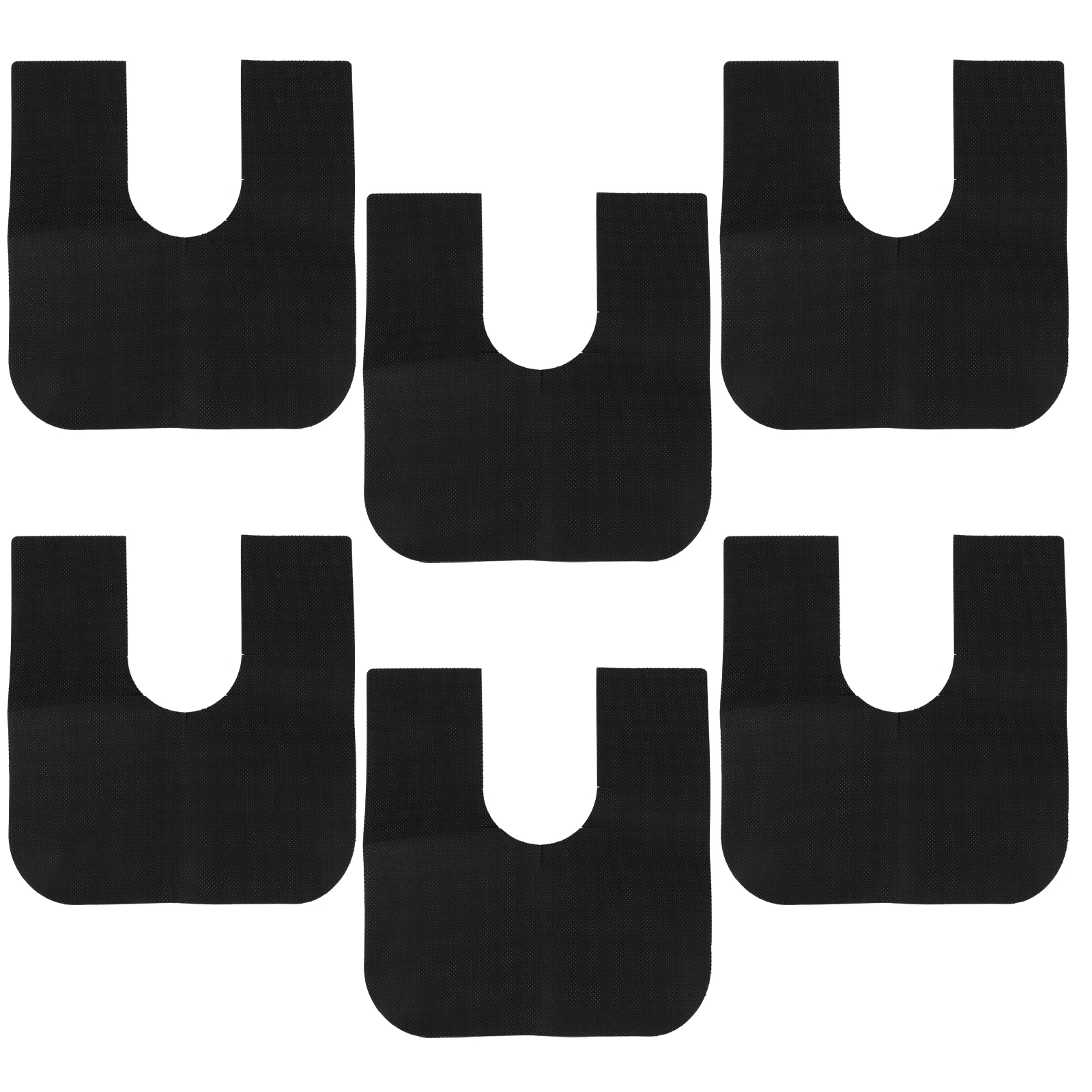 

6pcs Toilet Training Pad U shaped Soft Black Floor Mats Washable Reusable Nonslip Bathroom Protector Potty Mat