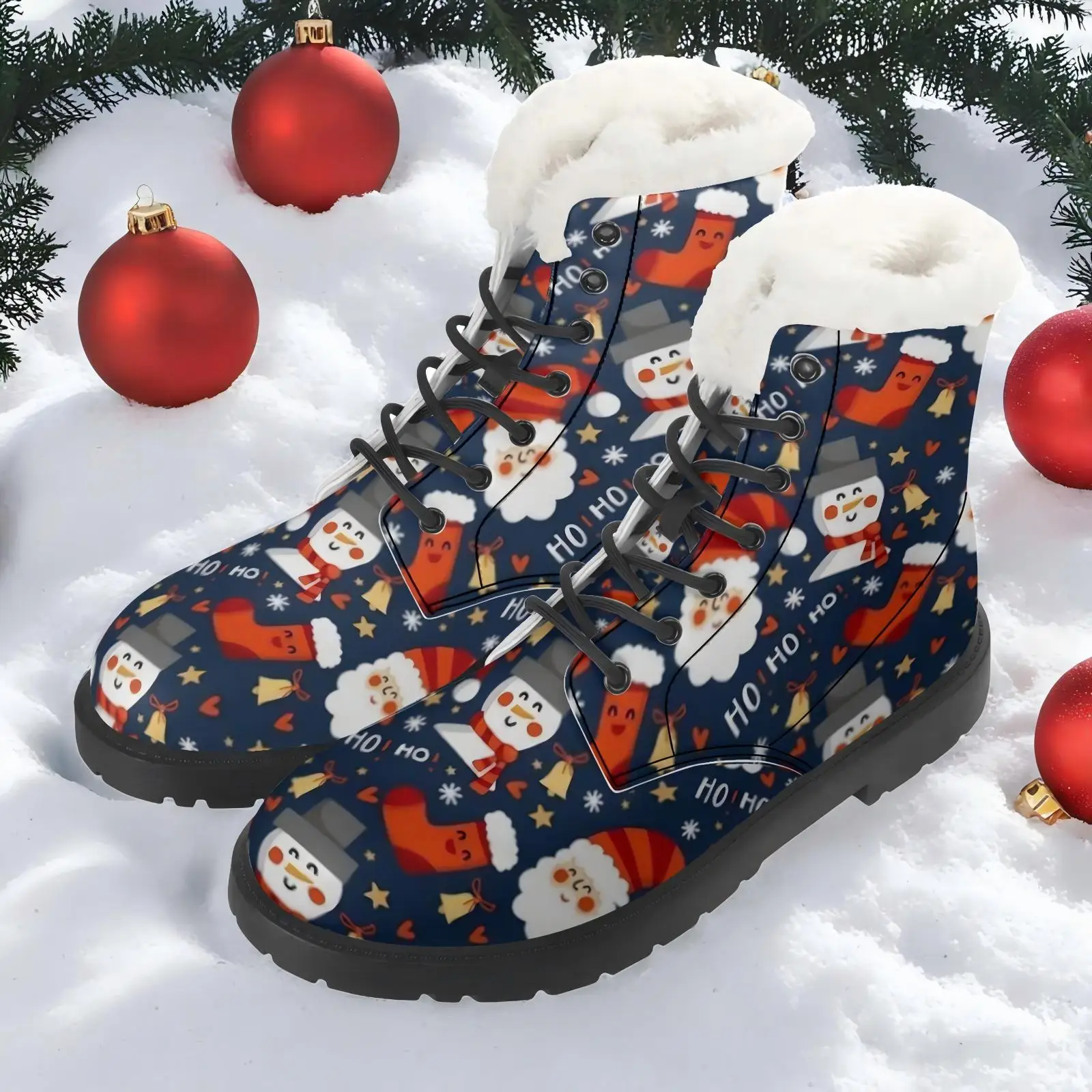 

Santa Claus Snowman Cartoon Plush Boots Casual Boots Mid-calf Boots Fashionable Classic Versatile Autumn and Winter Boots