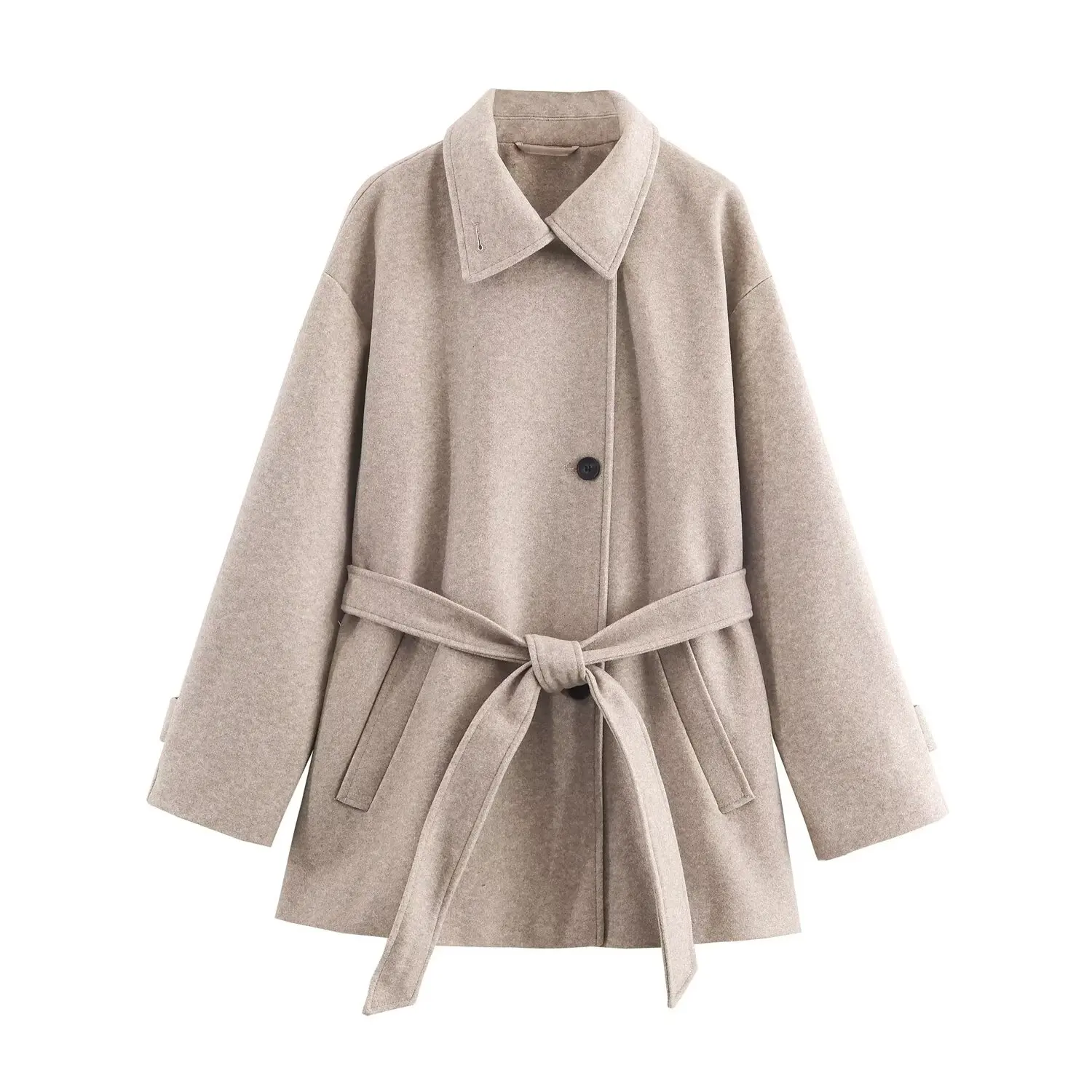 

2025 Autumn New Product Women's Commuting High end Sensation with Belt Double layer Collar Soft Coat and Coat