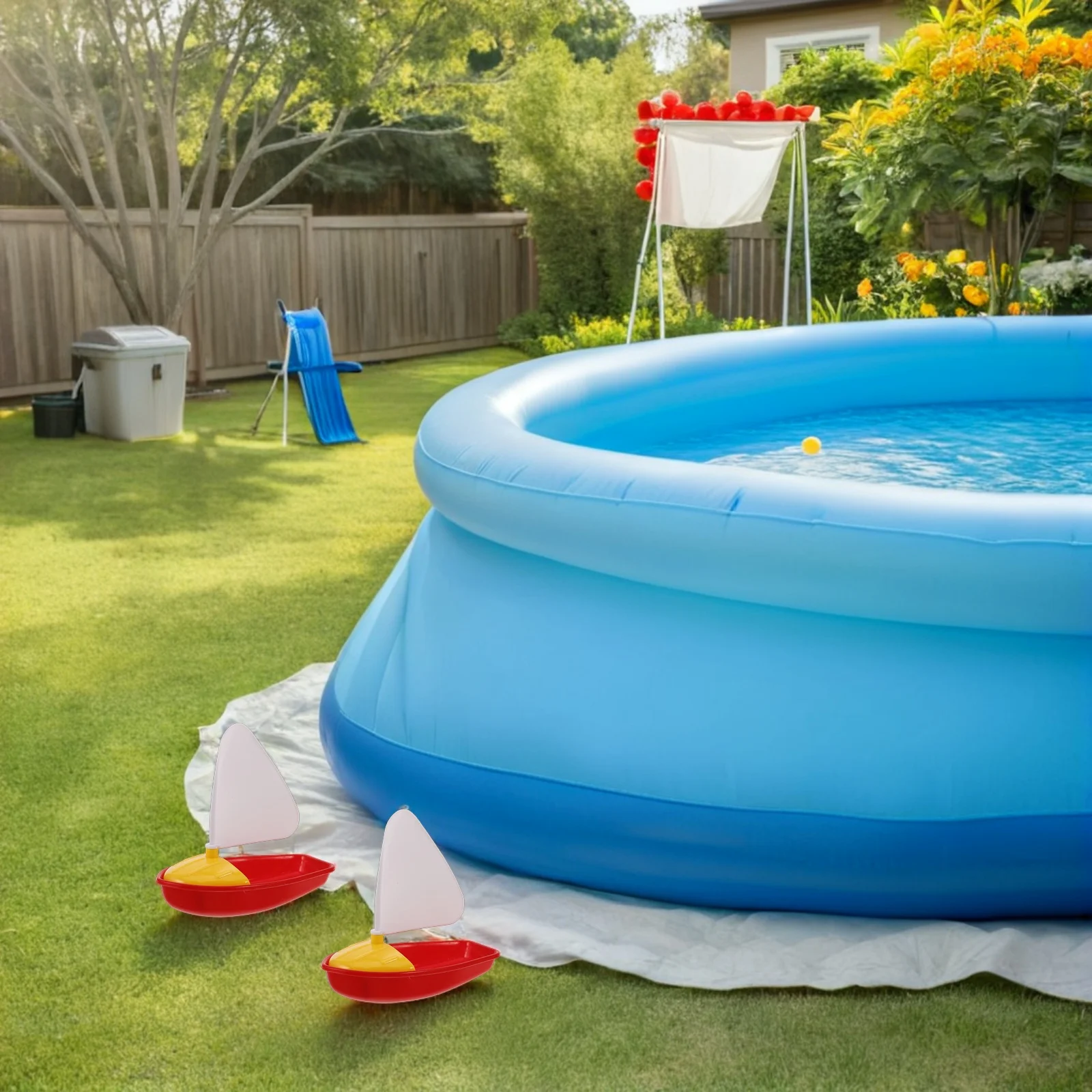 6 uds., veleros de embarcación para niños, barcos de juego de piscina de baño coloridos flotantes para niños, juguetes acuáticos divertidos de verano para niños