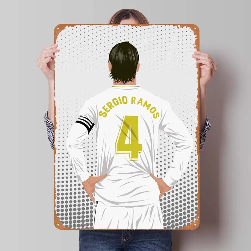 Sergio Ramos Metalls child Sport plakat Metall Wand kunst Wandbild Weißblech Zeichen Plakette für Wand kunst Dekoration Raum dekor Kaffee bar