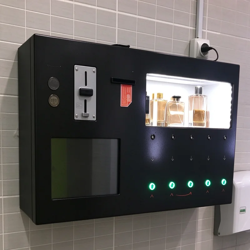 Perfume Vending Machine Vertical Floor Cabinet Remote Sales Data Record For Museum Lobby Unattended Fragrance Retail Station