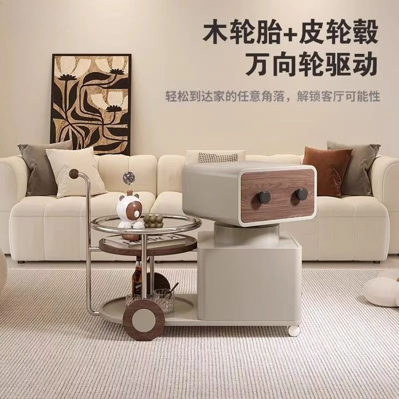 

Мобильная маленькая квартира, простая гостиная, журнальный столик, тележка, современный дом, многофункциональный креативный боковой шкаф, вращение дивана