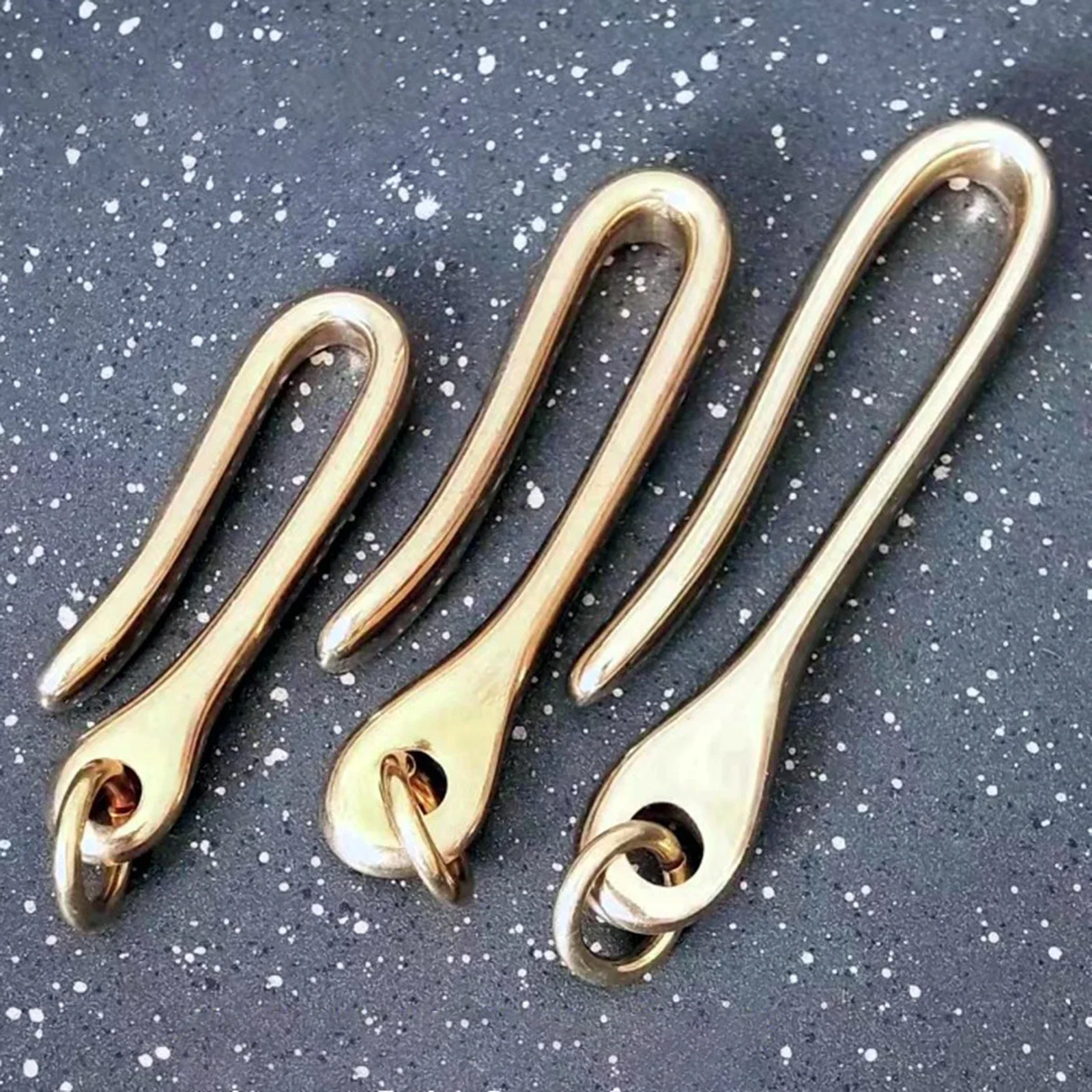 3pcs Brass U Hook 48/60/71mm Belt Buckle Wallet Clip Key-chain 48/60/71mm Keys Holder Ring DIY Purse Handbag Craft Sewing Supply