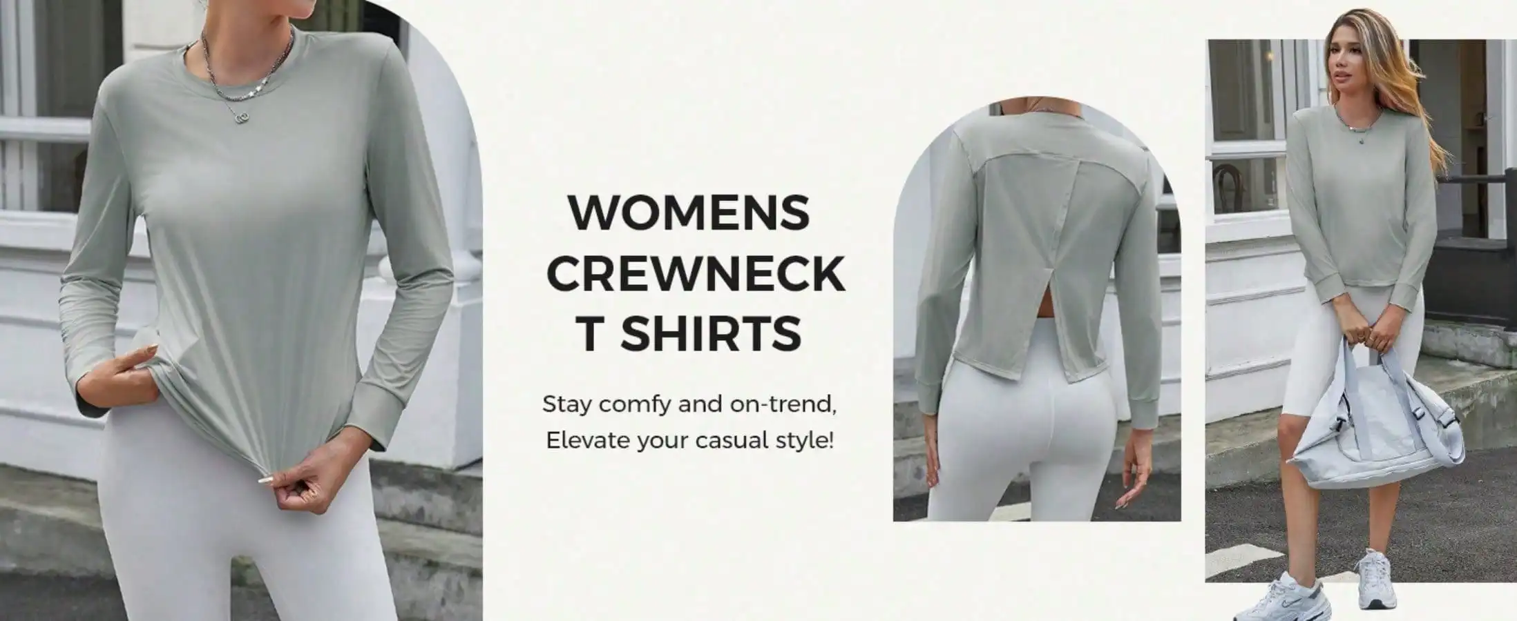 تي شيرت Fisoow نسائي بأكمام طويلة للتمرين كاجوال من الخلف ورقبة دائرية رياضية فضفاضة للجري والصالة الرياضية وخفيف الوزن يسمح بالتهوية #6