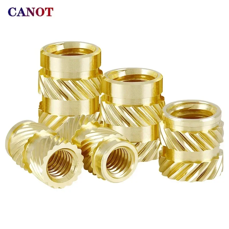 M3-M6 M8 Hot Melt Heat Injection Molding 3D Print Brass Copper Embed Insert Nuts Knurled Thread For auto parts Length:1.5mm-15mm