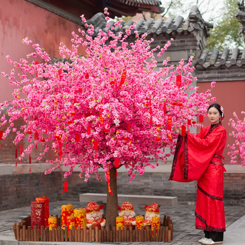 Wishing Tree Red Envelope Blessing Tree Plum Tree Fake Peach Tree Indoor and Outdoor Decoration Shopping Mall