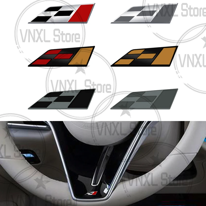 

1x Car Steering Wheel Race Flag Logo Badge Interior 3D Metal Decoration Stickers For Leon Exeo Ibiza Altea Tarraco Arona Ateca