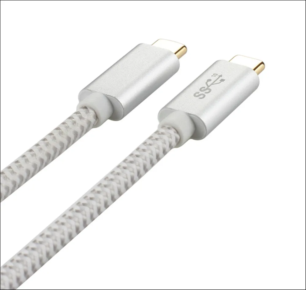 USB C 3.1 ประเภท - C ถึง USB C 3.1 ประเภท - C สายไนลอนไนลอน Fast Charger สำหรับ MacBook pro, HTC 10, LG G5 V20, Nintendo Swith