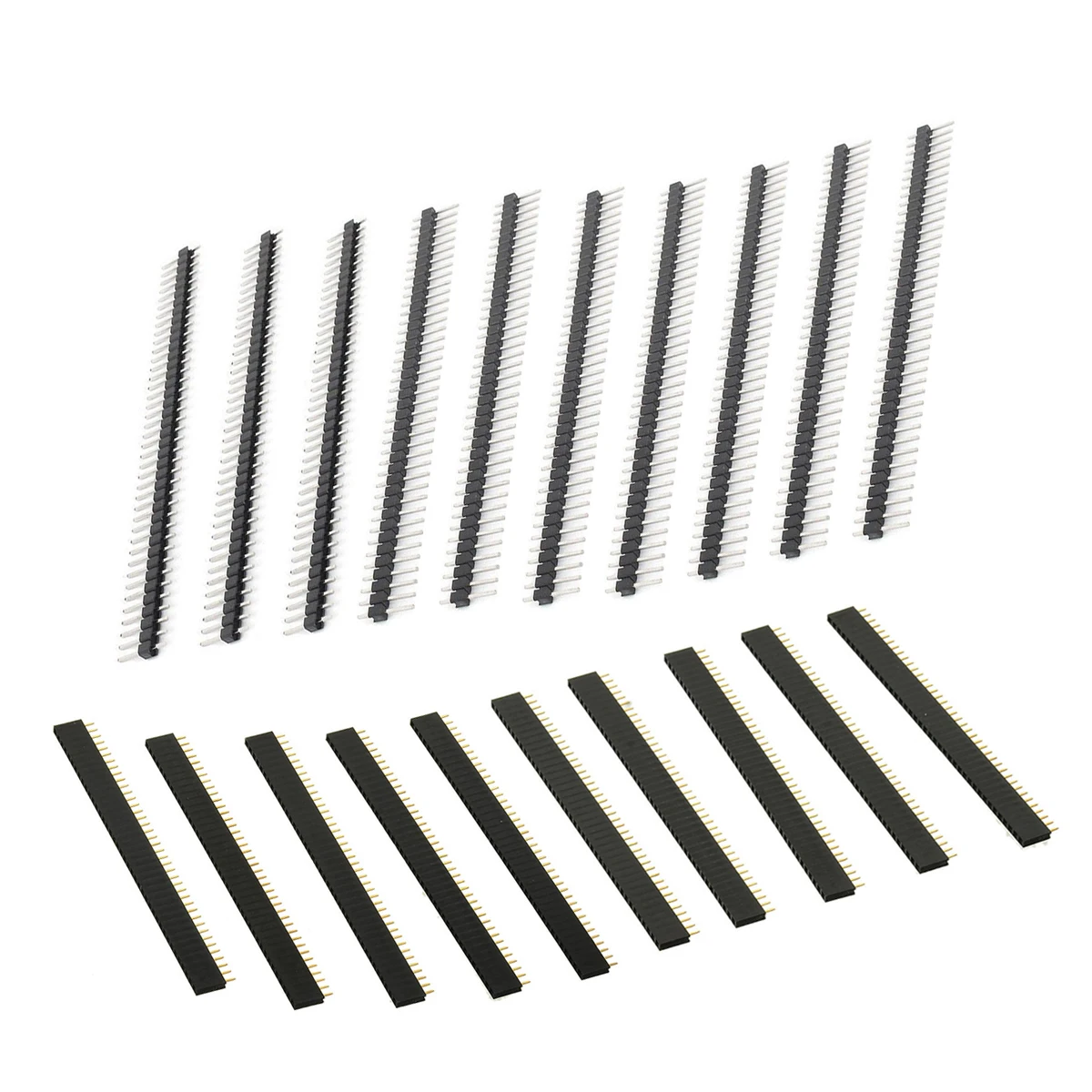 

20pcs 2.54Mm Single Row Pin Headers Male Female For Pcb Board Connector Breakaway Strip Breadboard Integrated