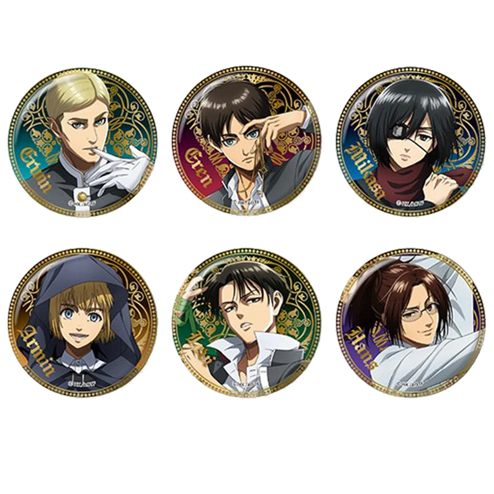 Anime Attack on Titan Levi Ackerman Eren Yeager Cosplay Badge 58MM Acrylic Stand Keychain Backpack Decoration Charm Decoration