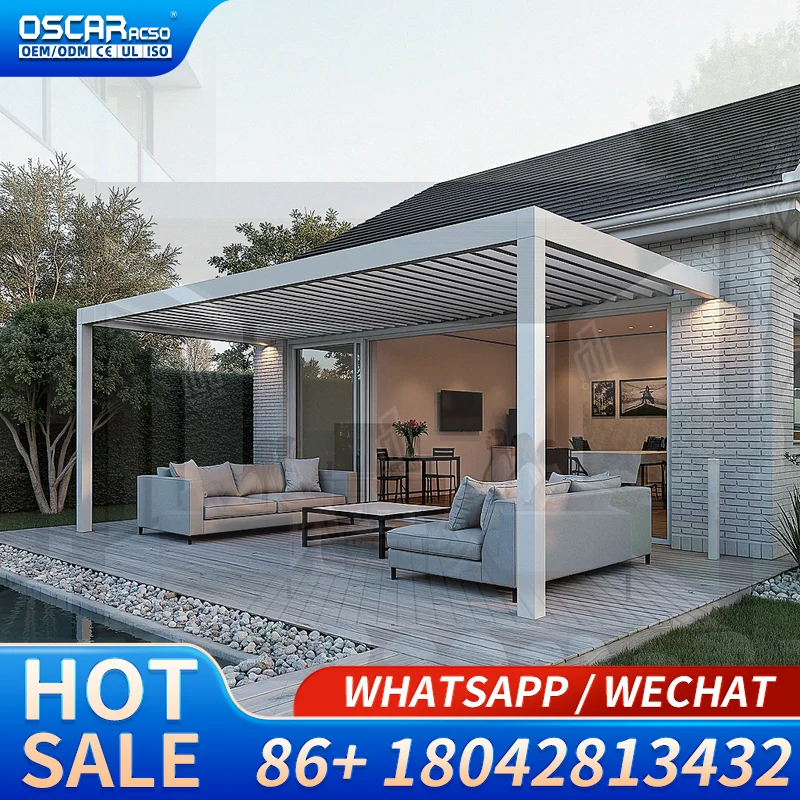 3x3 3x4 4x4 6x4m Outdoor Bioclimatic Aluminum Louvered  Villa Prefab Modular House And Other Prefab Buildings For Garden Patio B