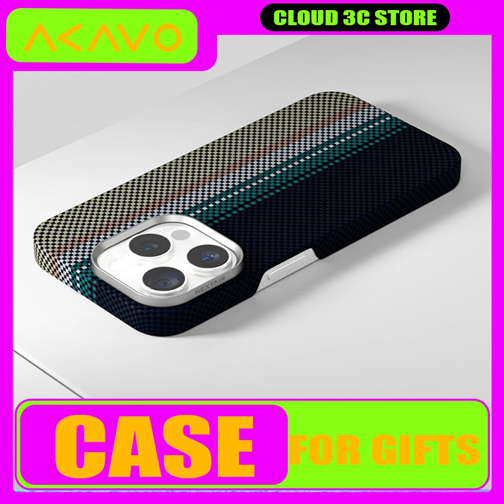 AKAVO Aramid Fiber Case Cover iPhone15PROMAX Case Magsafe Magnetic Wireless Charging iPhone15PRO Customized Anti-drop Fashion