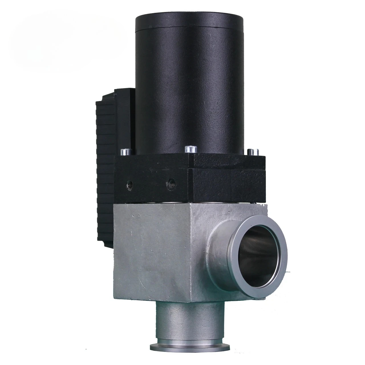 

Solenoid-Actuated Vacuum Valves Electromagnetically Powered with Position Sensor for Gas Media & Angular Structure