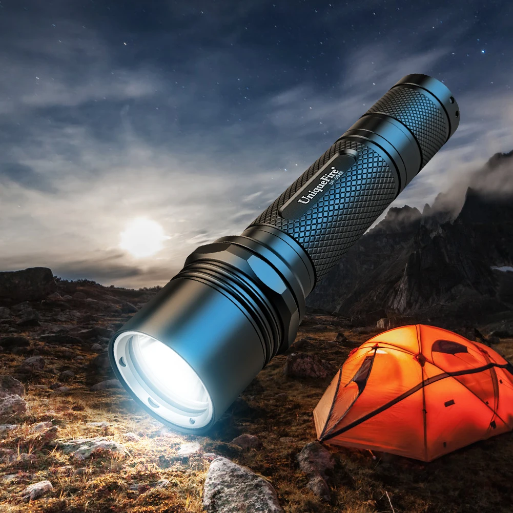 UniqueFire 504B Mini LED Flashlight 136mm Length 5 Modes White Light Torch 3000 Lumens for Outdoor Activity,Camping,Hiking