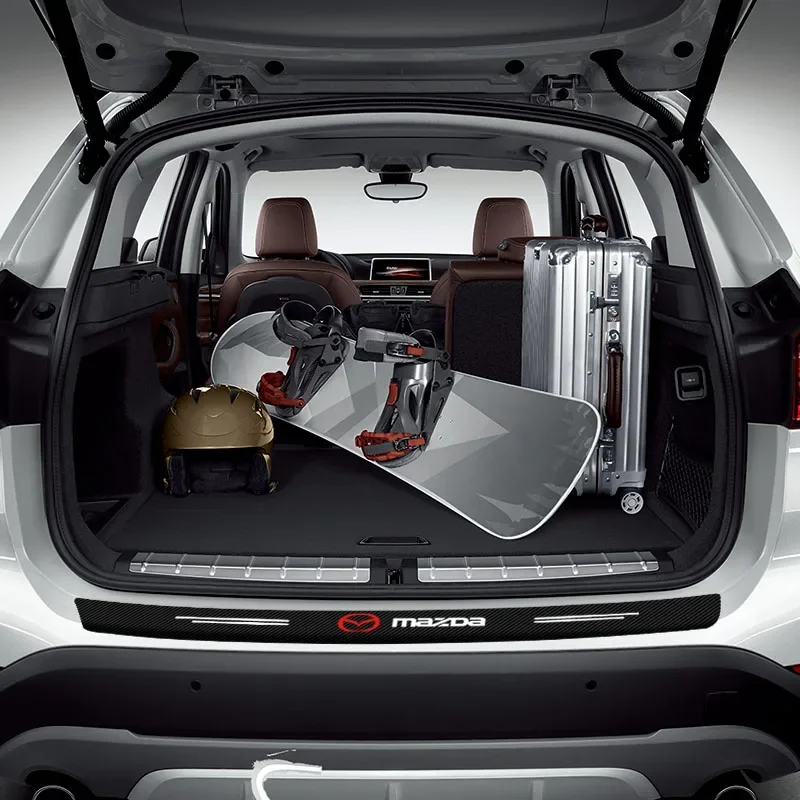 ألياف الكربون مانع صدمات خلفي للسيارة الجذع الحرس المحمية ملصق لمازدا 3 5 6 323 626 CX-3 CX-4 CX-5 CX-7 CX-9 Axela 6 RX8 7 MX3 #3